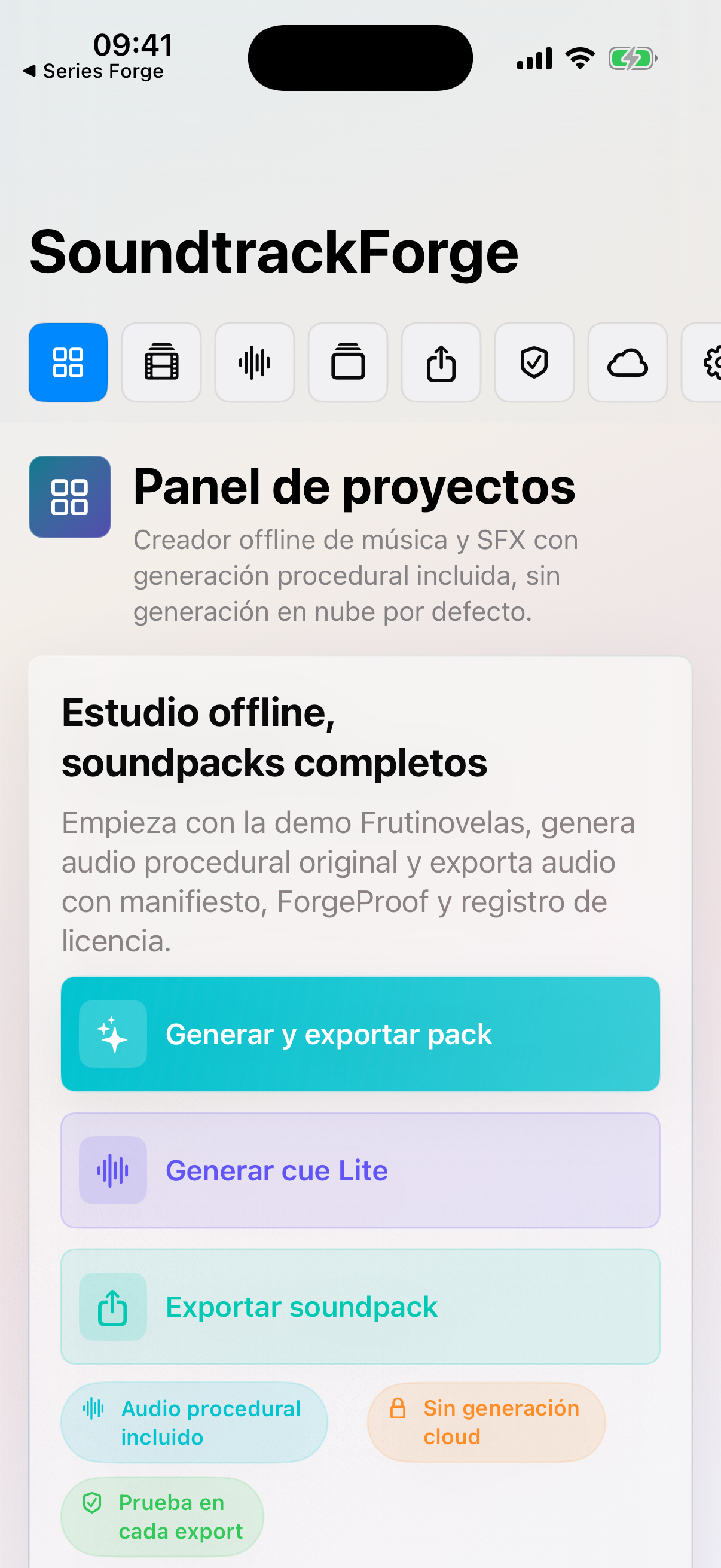 Series Forge iPhone dashboard